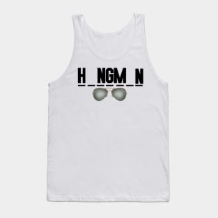 hangman font black with glasses Tank Top